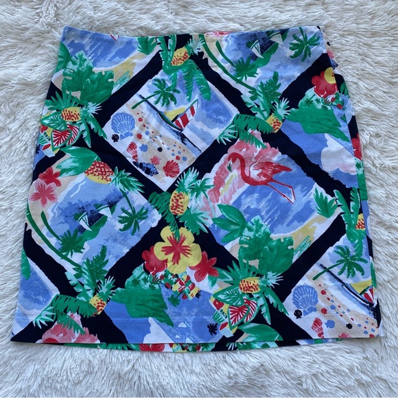 TALBOTS • Tropical Floral Flamingo Island Patterned Pencil Skirt Size 16 - Picture 5 of 13